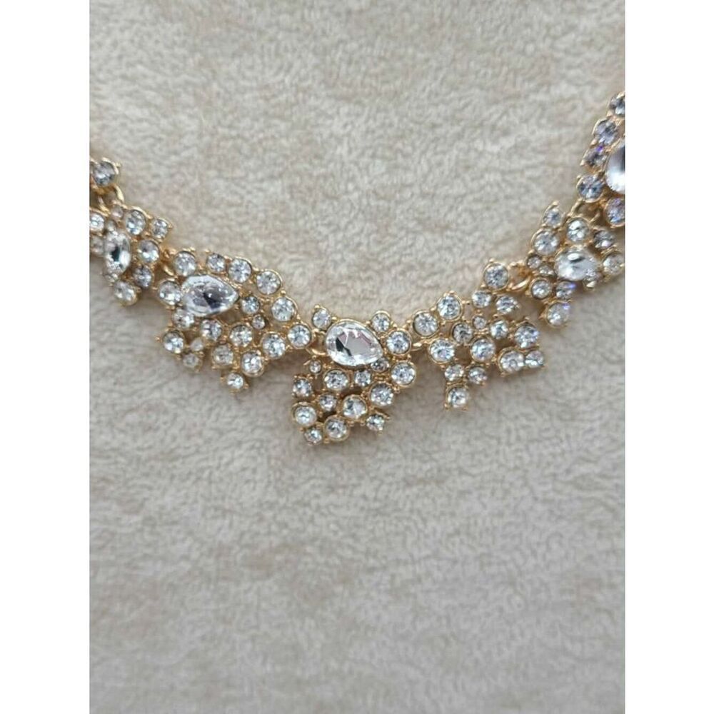 J Crew Gold Tone Clear Crystal Necklace NWOT! - Picture 10 of 12